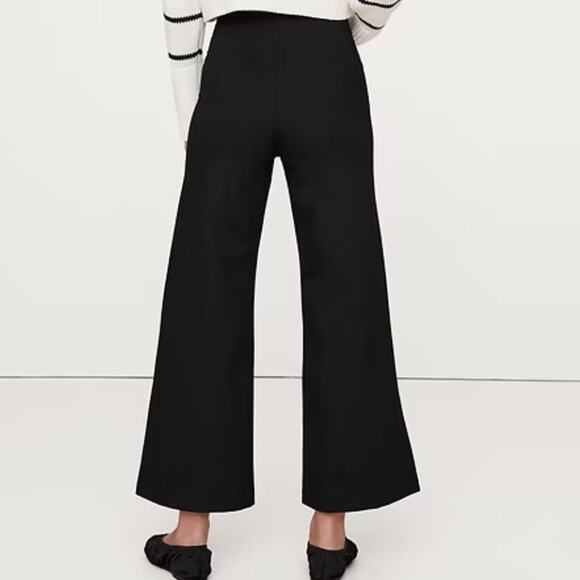 Banana Republic High Rise Wide Leg Cropped Everywhere Ponte Pant Black 713496 - Picture 2 of 12